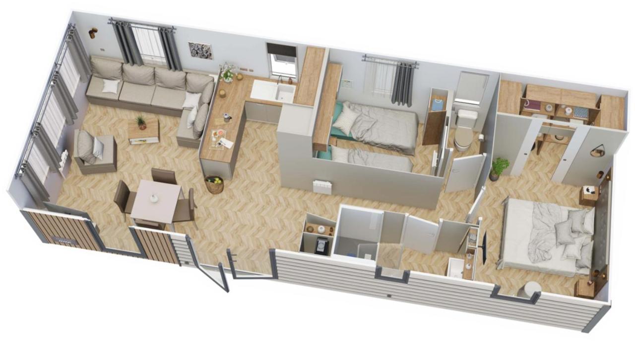 Grand Mobile-Home 45M2 Au Calme Et Au Bord De Mer 圣布里文莱丝皮恩 外观 照片